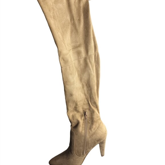 French Connection Women Jordan Over the Knee Sock Boots Size US 9 Taupe Tan - Picture 2 of 2